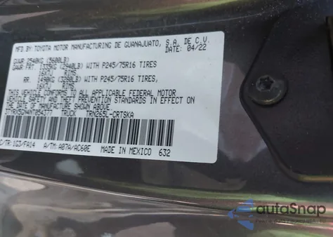 2022 Toyota Tacoma Sr from USA, damaged, VIN 3TYRX5GN4NT054377